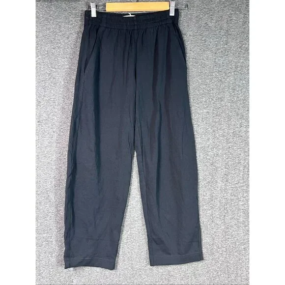 Everlane Everlane The Off-Duty Barrel Pant Black Organic Cotton Size XS NWT - Picture 7 of 13